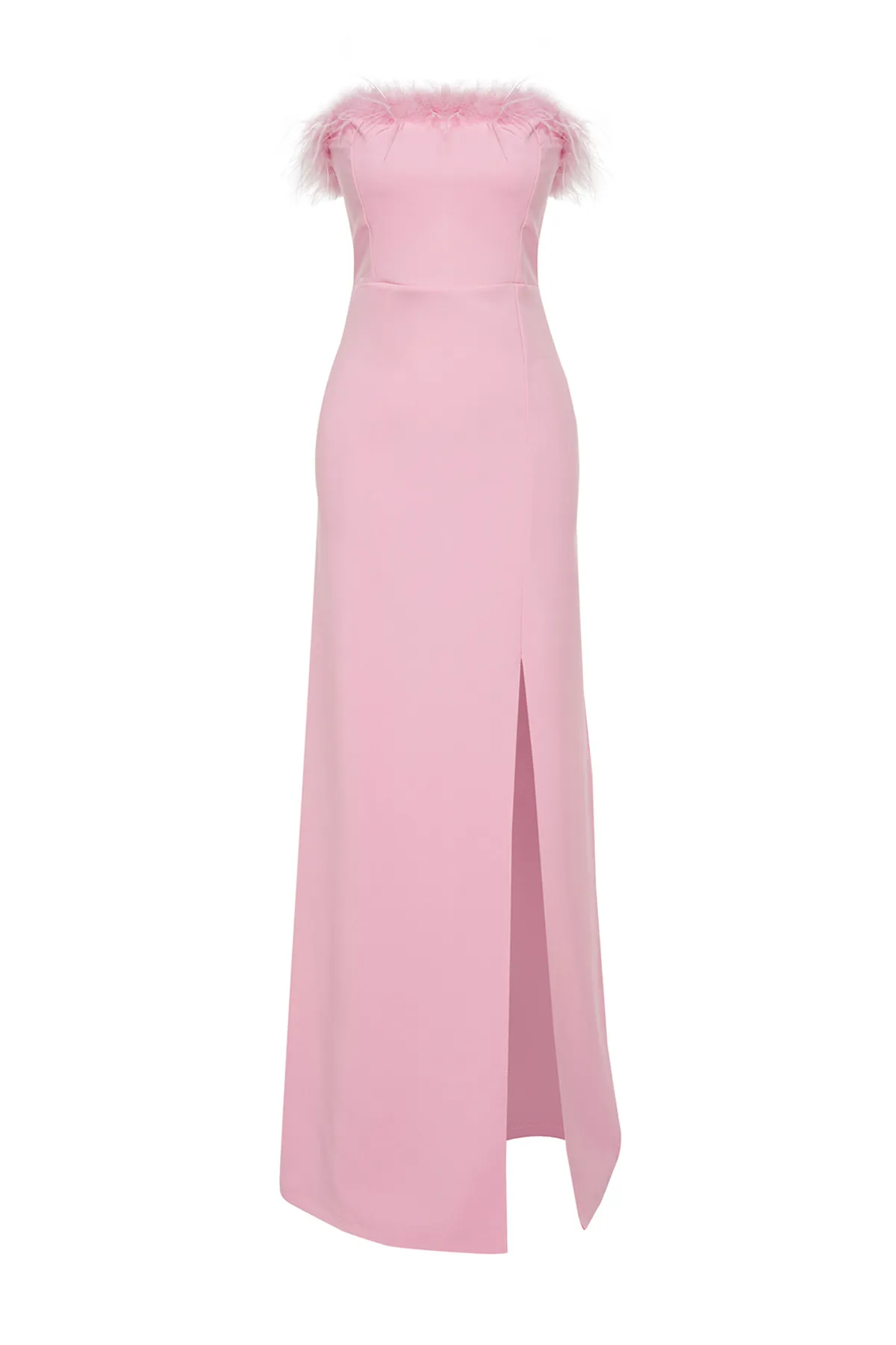 Trendyol Collection  Hellrosa durchbrochen gewebtes Abendkleid - TPRSS22AE0095