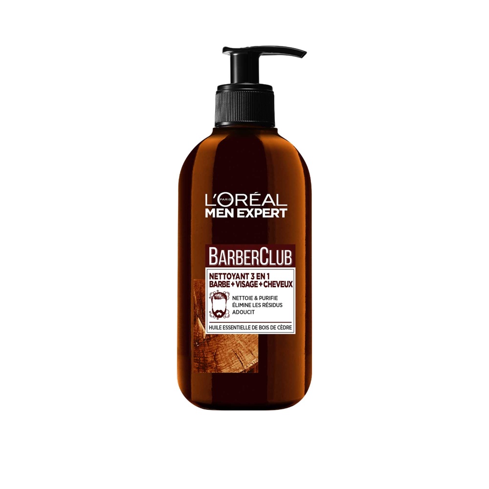 L'Oréal Paris Men Expert BarberClub Nettoyant 3 En 1, Barbe, Visage Et Cheveux Homme