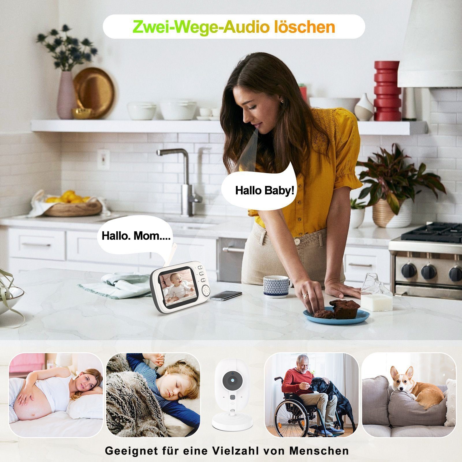DOPWii Babyphone Babyphone mit Kamera 3.5