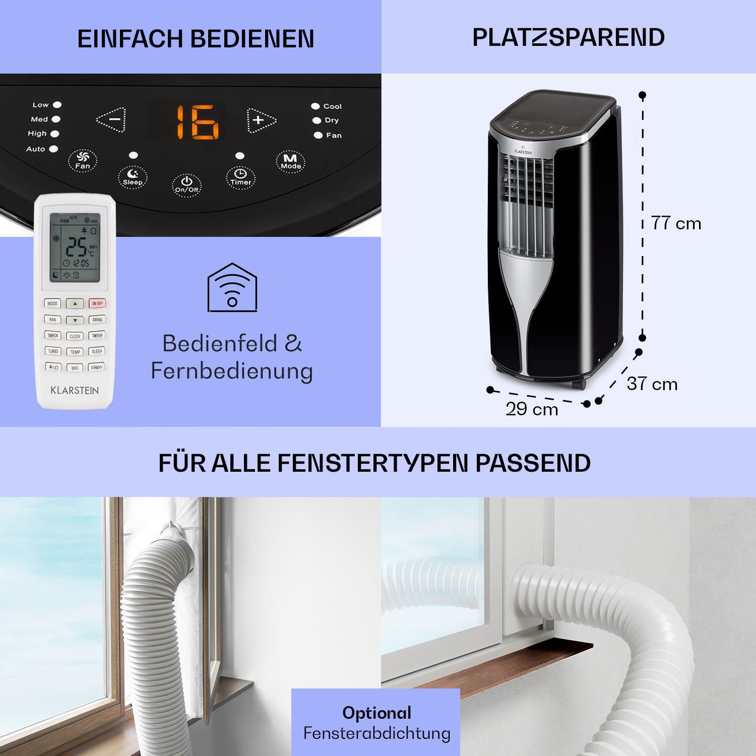 Klarstein Klimagerät New Breeze ECO, Klimagerät mobil Air Conditioner Kühlgerät Luftkühler