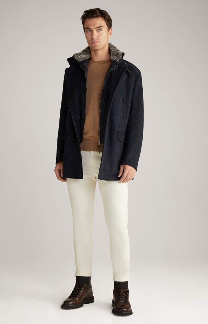Mantel Gary in Navy meliert