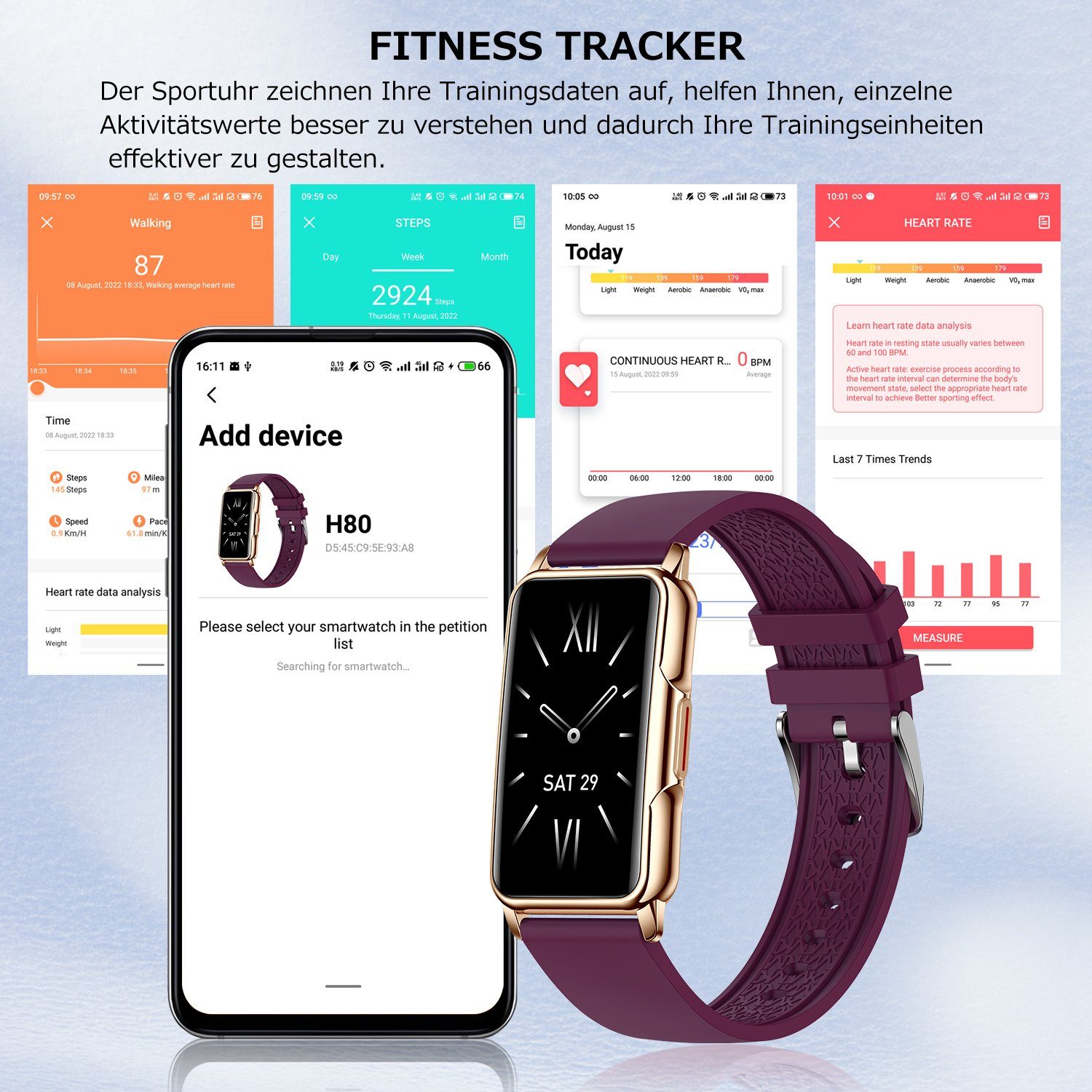 Mutoy Smartwatch, Fitness Tracker Uhr für Damen Herren, Aktivitätstracker Smartwatch (1,47