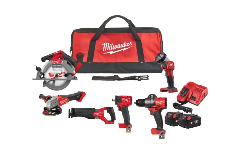 Milwaukee 4933498659 M18 FPP6H3-502B M18 FUEL™ Powerpack 6 Maschinen 18V 5,0Ah Li-Ion in tas 4933498659