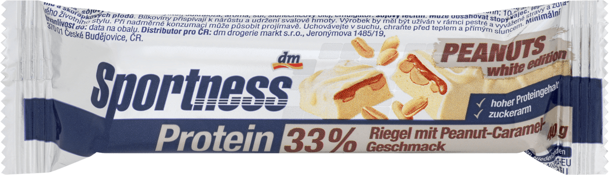 Proteinriegel 33%, Peanut Caramel Geschmack, White Edition, 40 g
