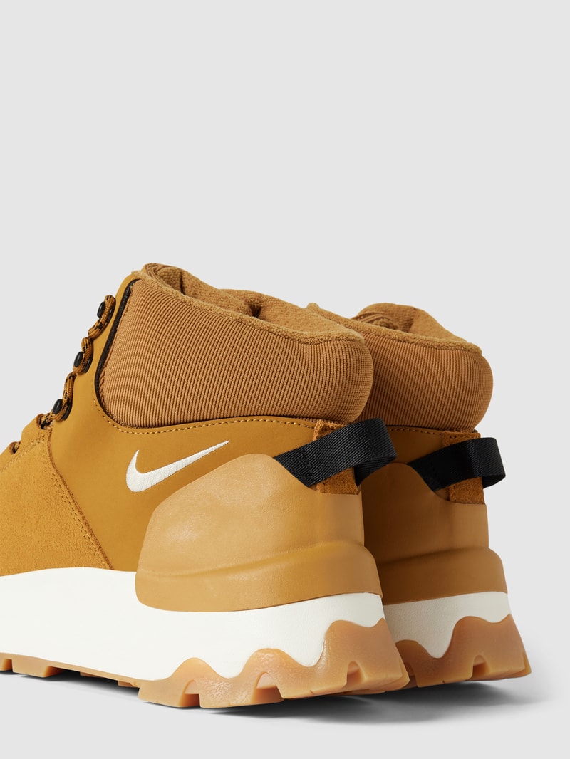 High Top Sneaker mit Label-Stitching in sand