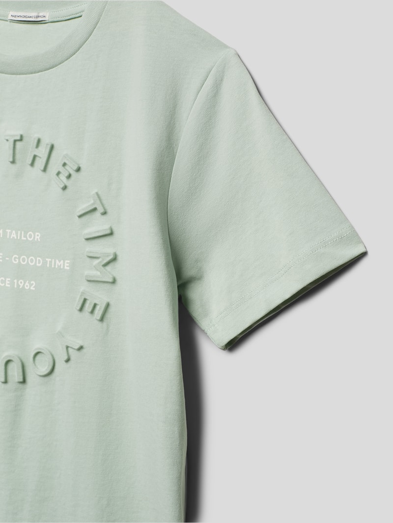 T-Shirt mit Label-Print in mint