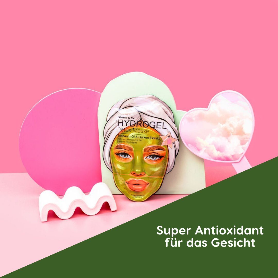 Sisters & Me Gesichtsmaske 5x Sisters & Me Hydrogel Detox Maske, Anti Pickel Masken, 5-tlg.