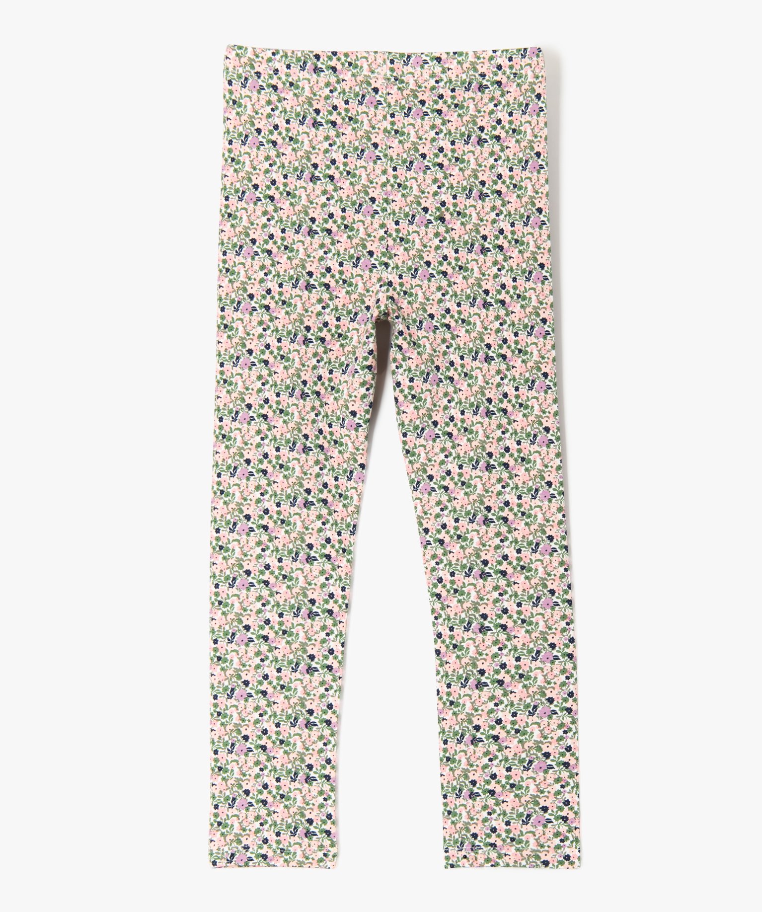 Leggings imprimé en coton extensible fille kaki | GEMO