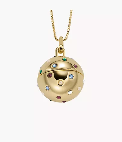 Fossil Kette Bright Baubles Anhänger Metall goldfarben