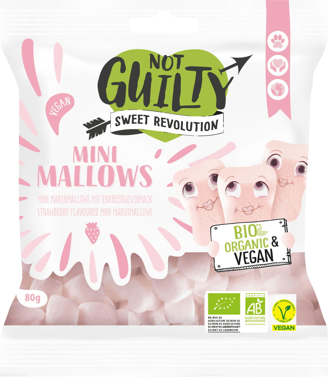Marshmallows, Mini Mallows mit Erdbeergeschmack, 80 g