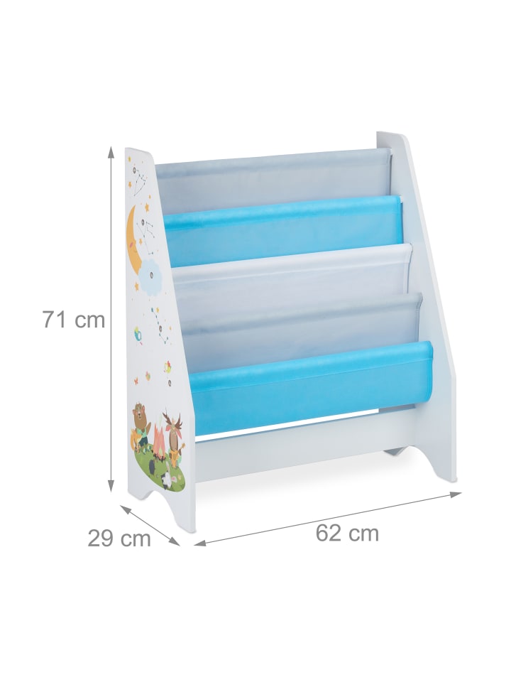 relaxdays Kinder Bücherregal Lagerfeuer in Bunt - (B)62 x (H)71 x (T)29 cm günstig kaufen onesize