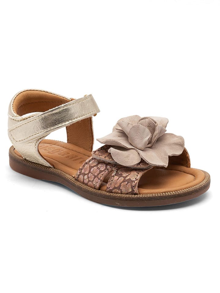 bisgaard Leder-Sandalen in Gold/ Braun günstig kaufen