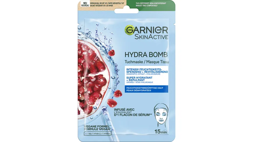 Garnier Hydra Bomb Tuchmaske Granatapfel