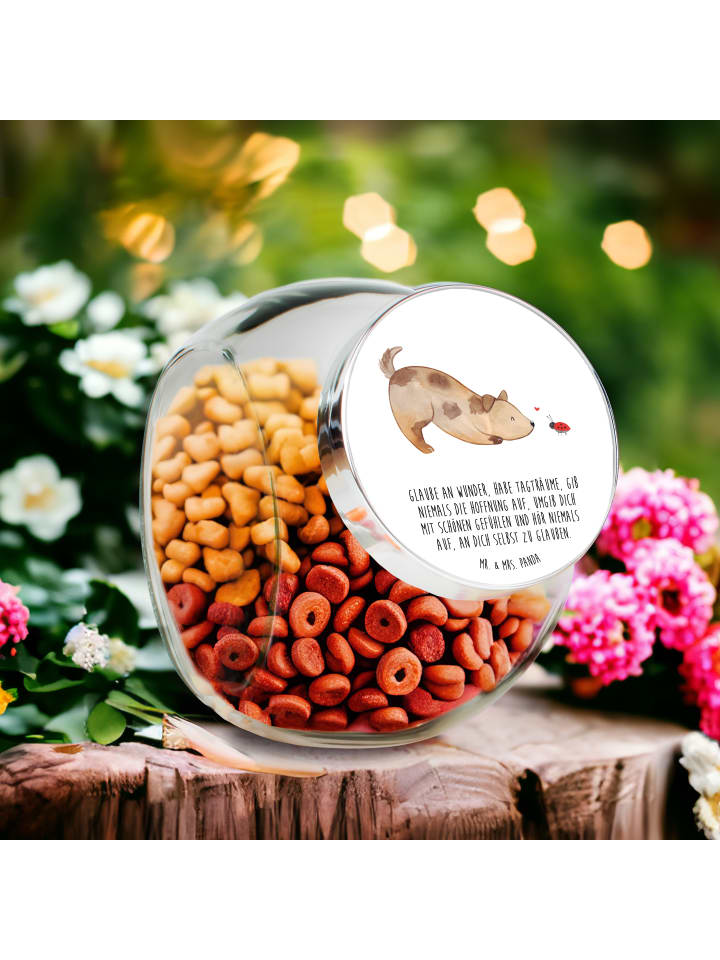 Mr. & Mrs. Panda Leckerli Glas Hund Marienkäfer mit Spruch in Weiß günstig kaufen