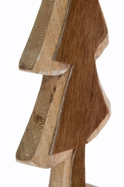MyFlair Holztannenbaum m. Fell H 35 cm