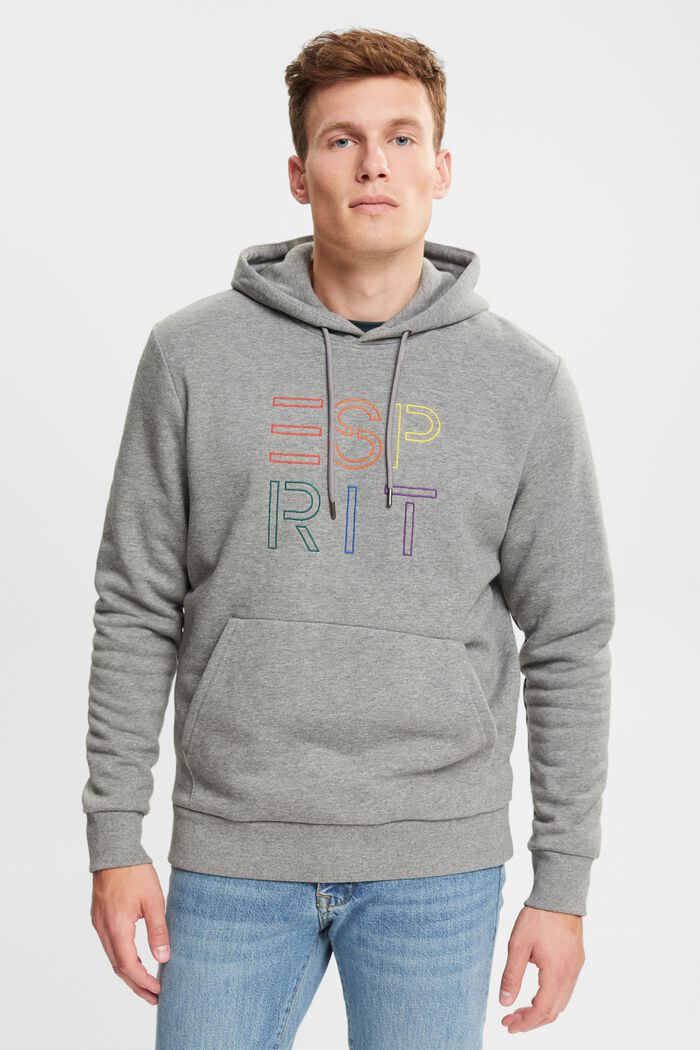 Recycelt: Hoodie mit Logo-Strickerei