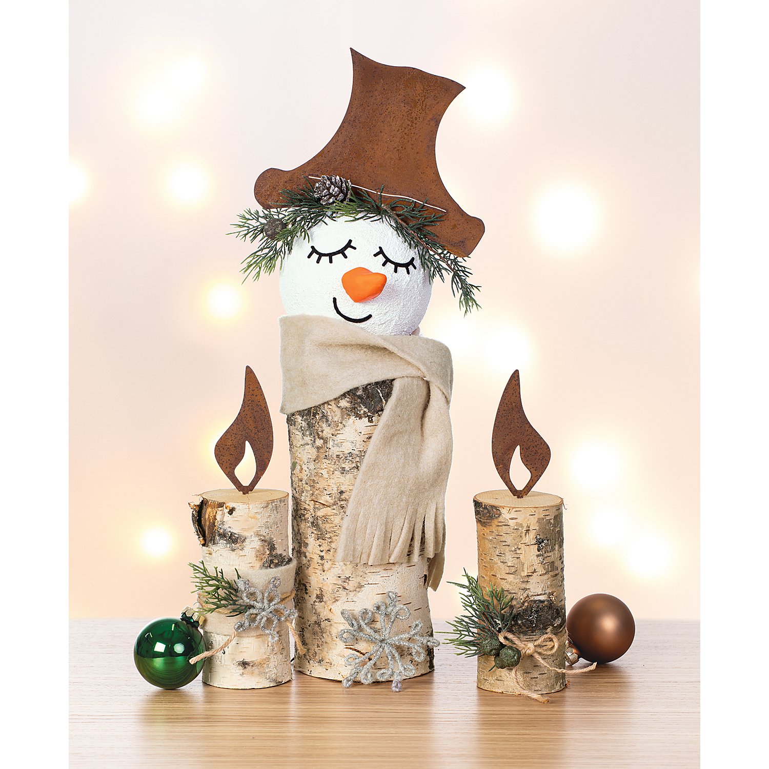 Weihnachtskugeln aus Glas, grün, karamell und braun, 6 cm Ø, 12 Stück