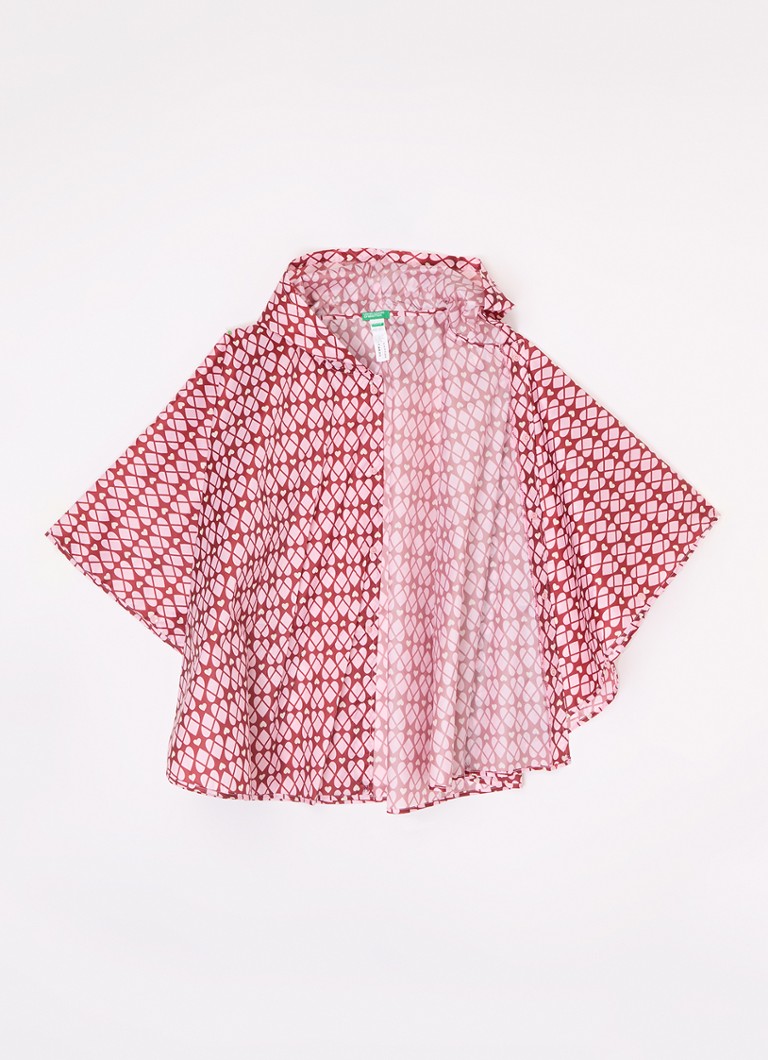 Poncho impermeabil cu imprimeu Benetton