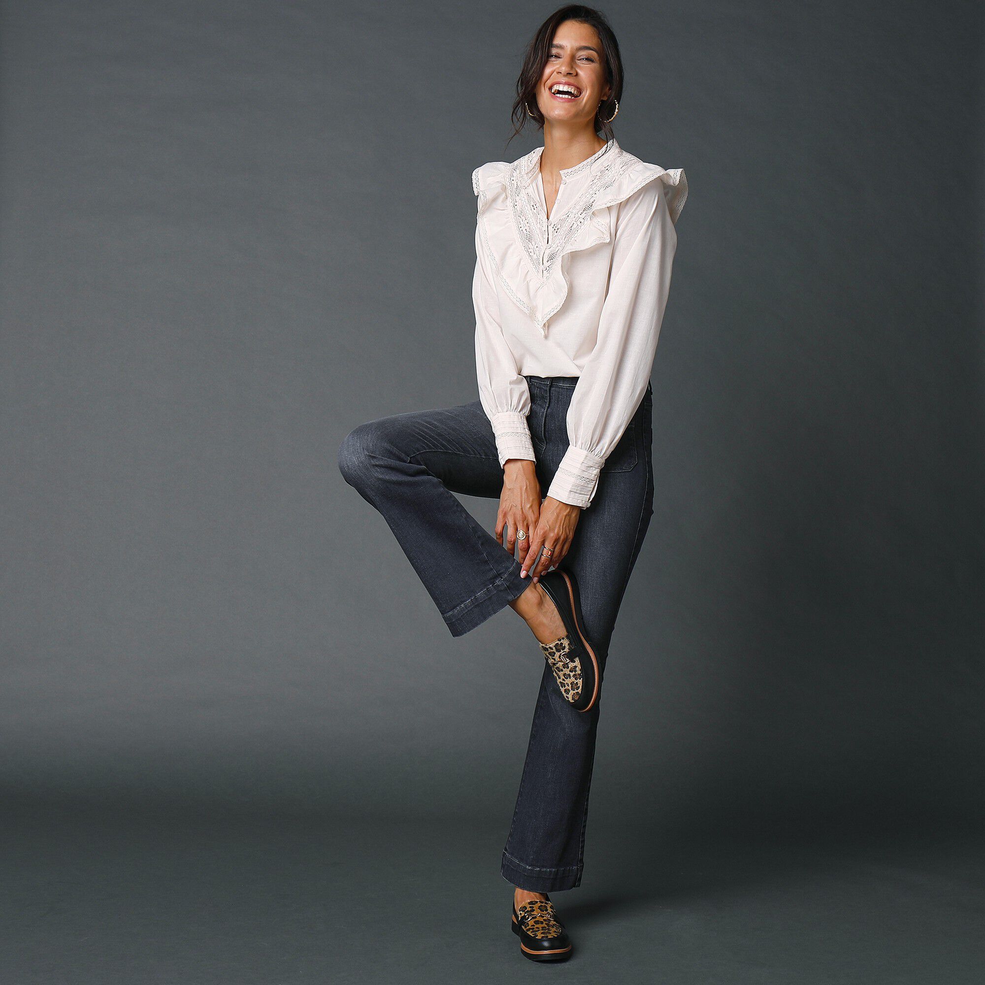 Jean bootcut poches plaquées