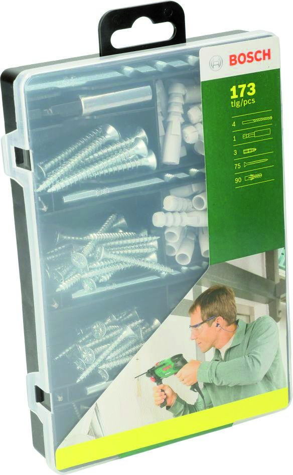 Accessoires verts Bosch 2607019511 Kit de montage de 173 pièces
