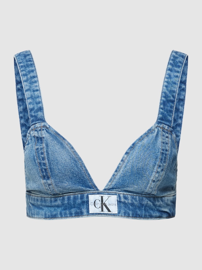 Jeans-Top mit Label-Patch in jeans