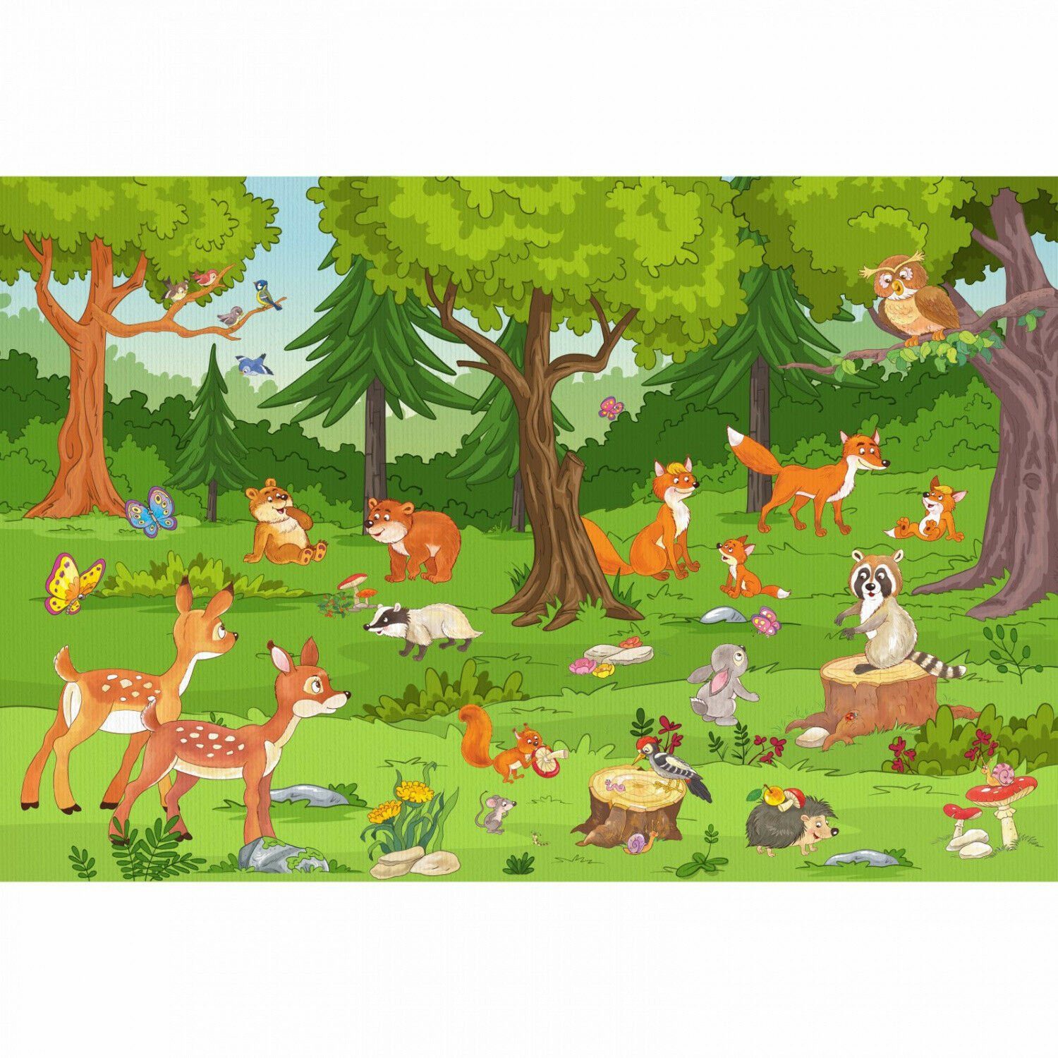 nikima Fototapete Waldtiere Vliestapete Kinderzimmer, foto, inkl. Kleister