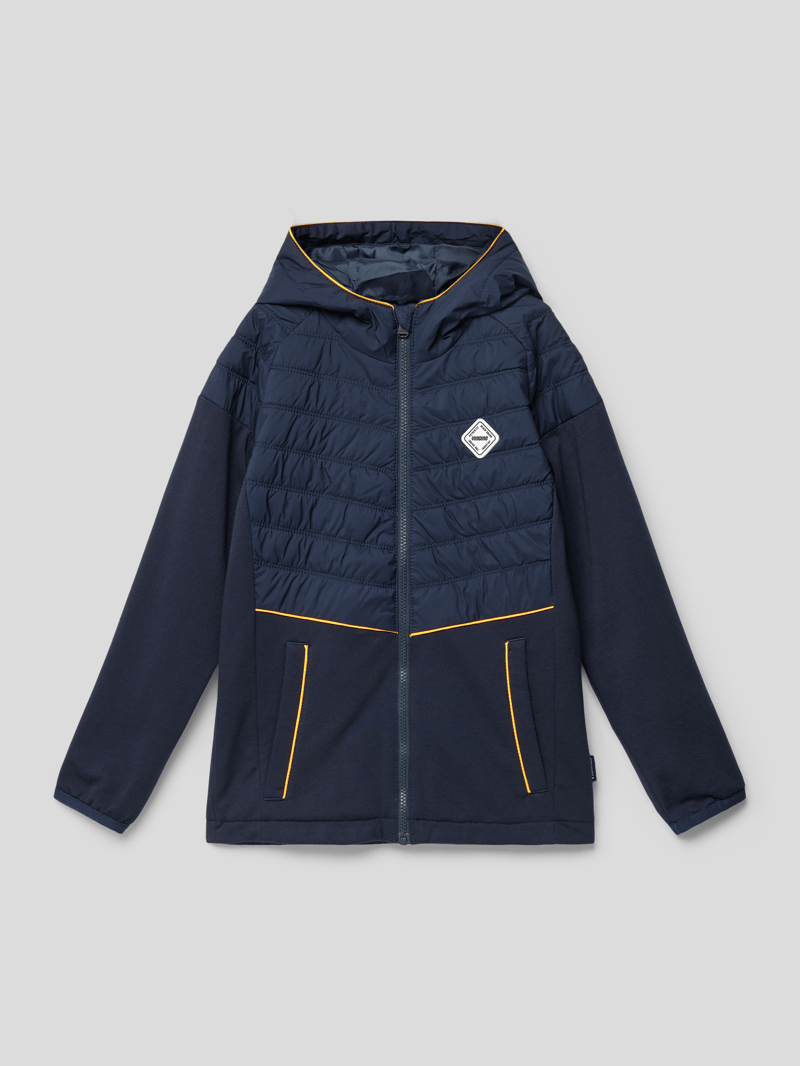 Steppjacke mit Label-Detail Modell 'TEX' in marineblau