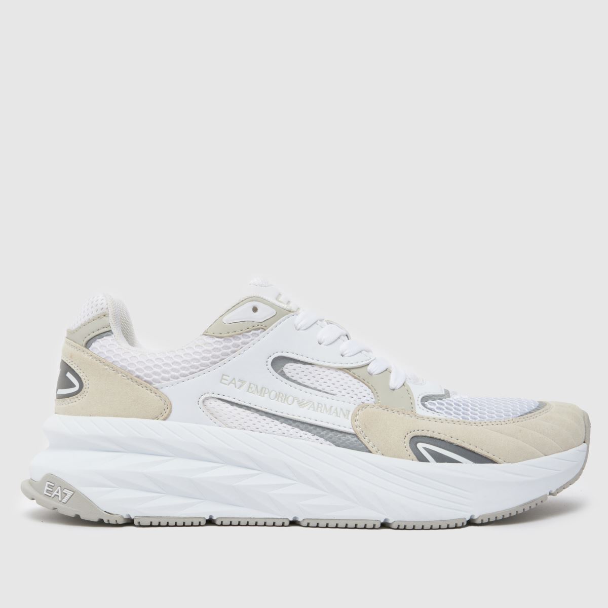 EA7 Emporio Armani – Crusher Distance – Sonic – Vita, flerfärgade stickade sneakers