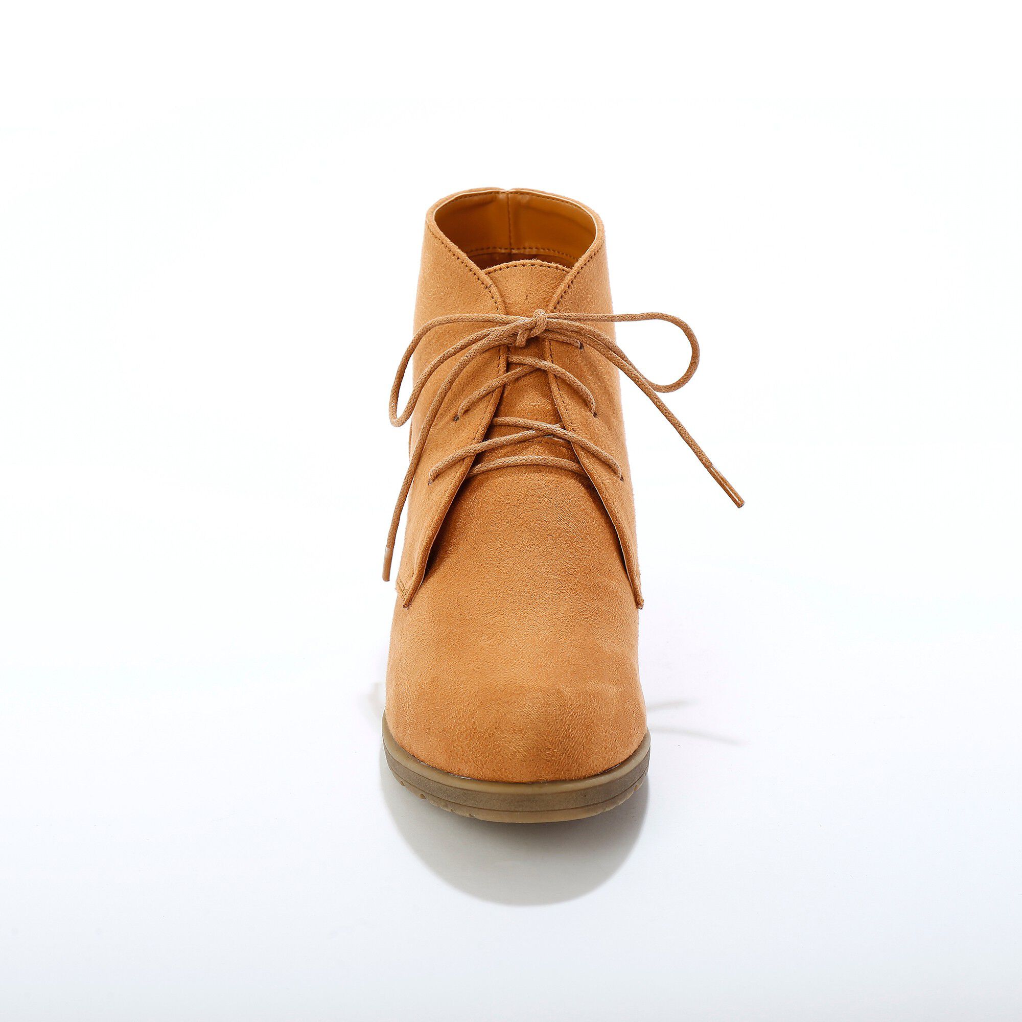 Low-boots à talon effet bois