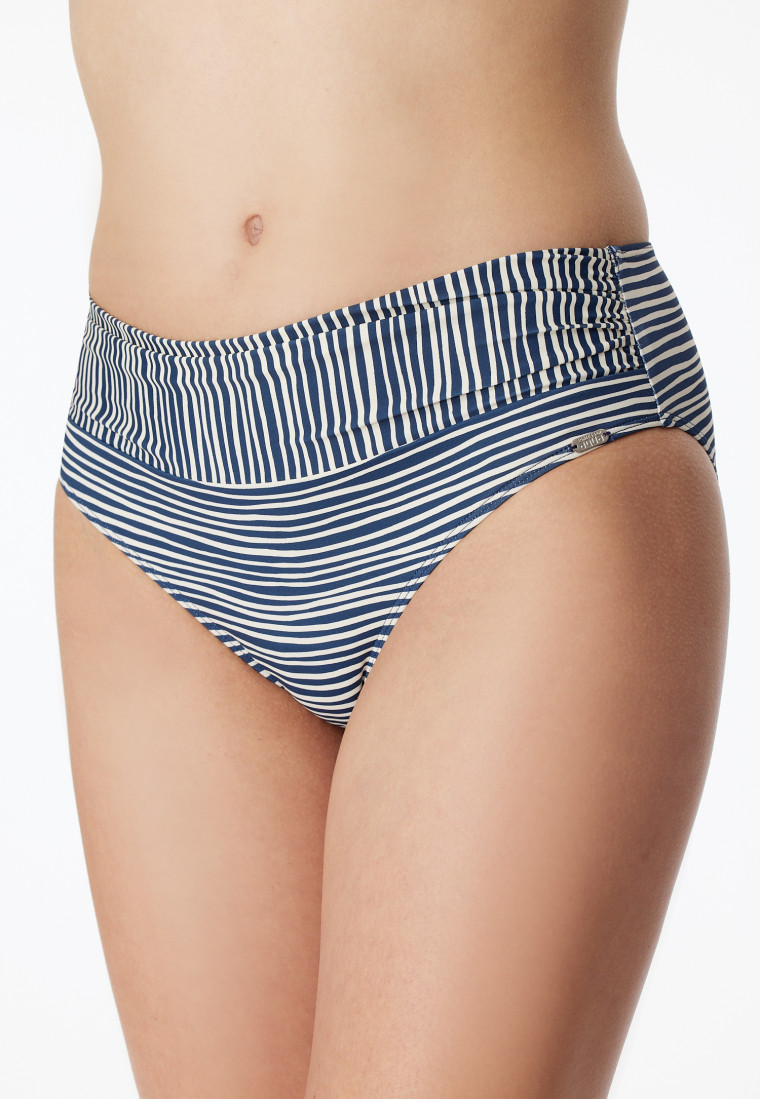 Bügel-Bikini verstellbare Träger Midi-Slip mehrfarbig gestreift - Ocean Dive