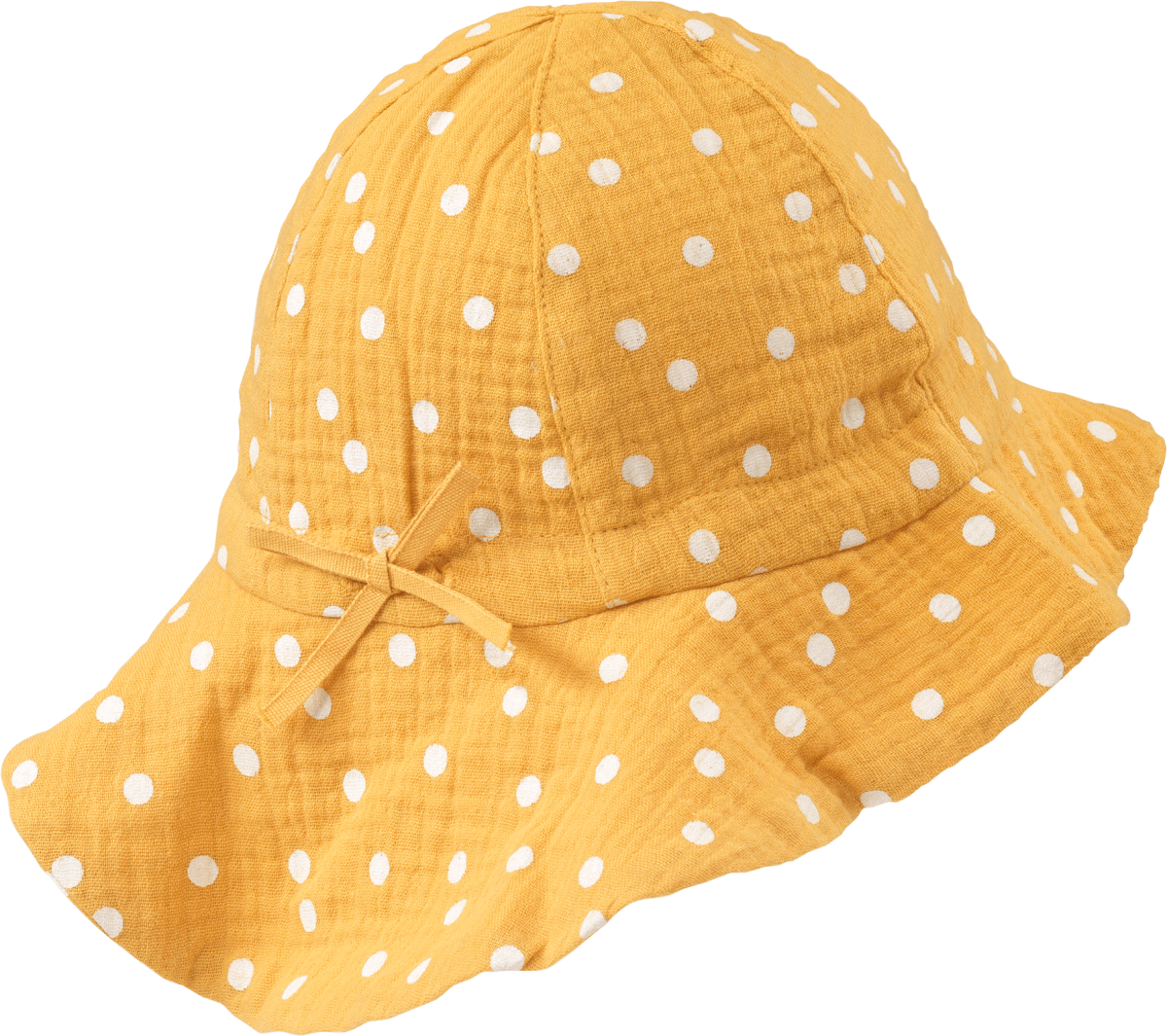 Kinder Mütze, Gr. 48/49, aus Bio-Baumwolle, gelb, 1 St