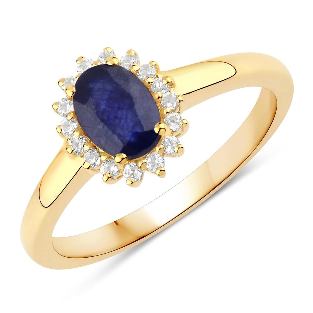 Rafaela Donata Bague Argent sterling Saphir (verre rempli) en Or jaune Bague