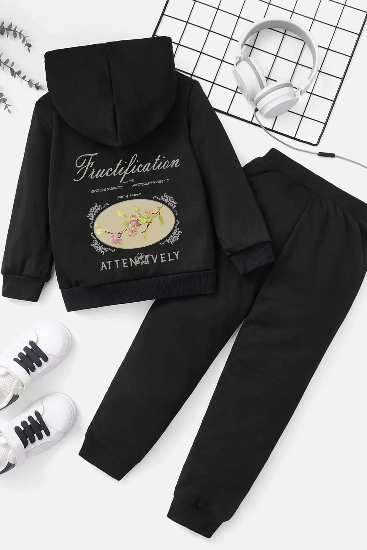 uyguntarz  Bedrucktes Fructification-Trainingsanzug-Set für Kinder