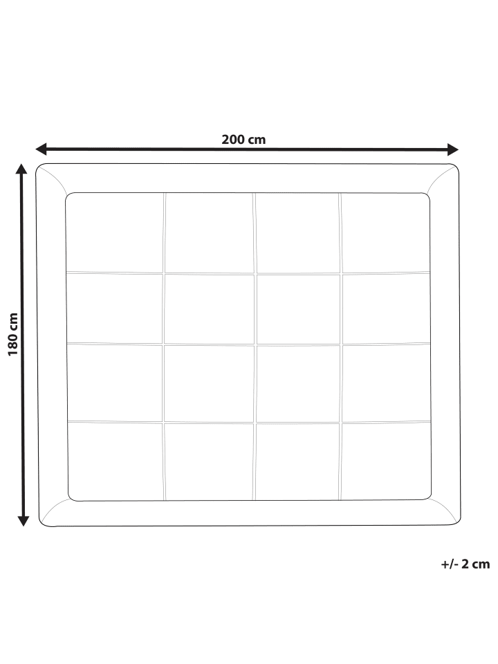 Beliani Topper MULHACEN in Weiß - (W) 180 x (H) 4 x (L) 200 cm günstig kaufen onesize