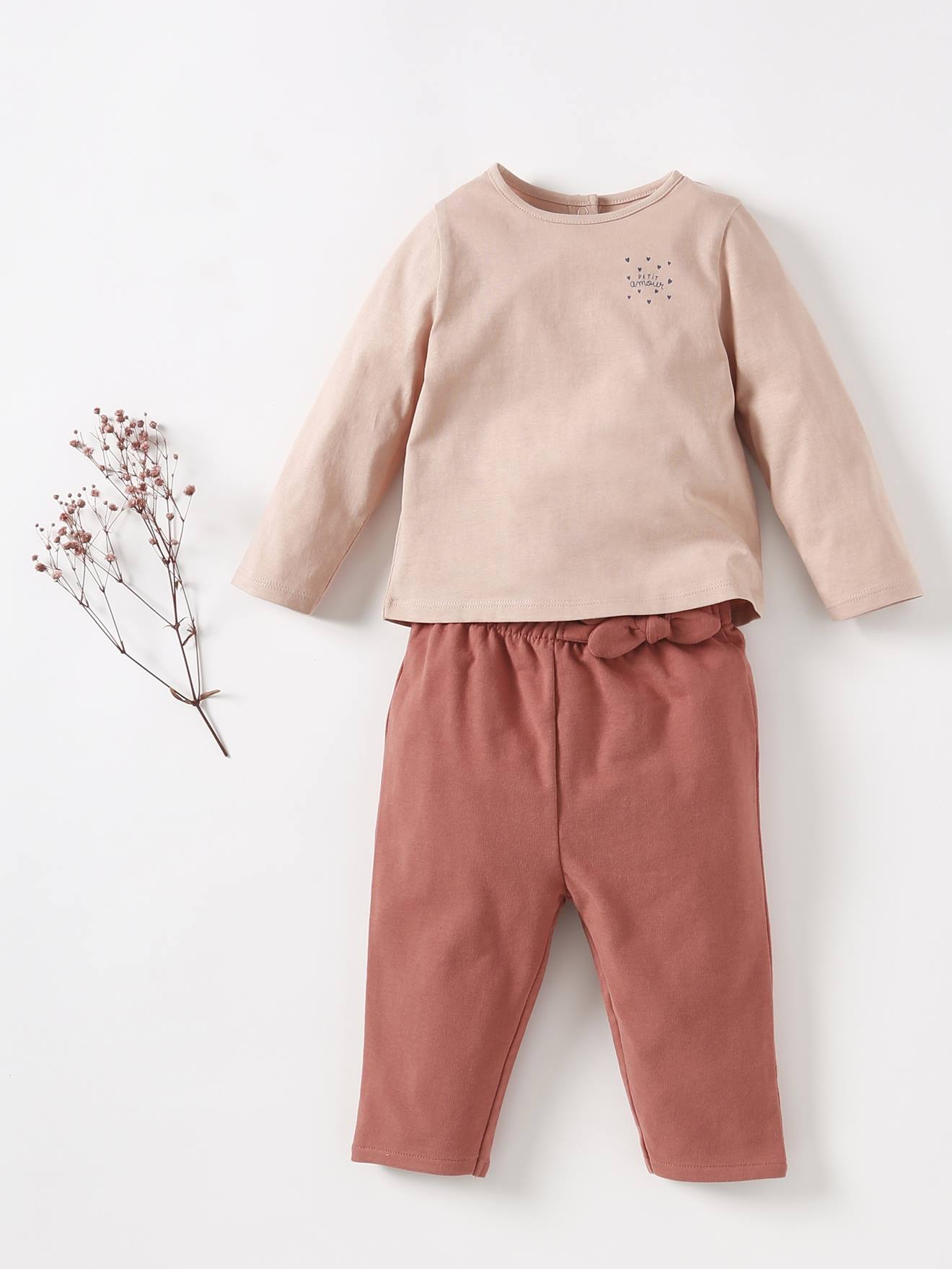 Pantalon en molleton bébé taille élastiquée BASICS vert bouteille
