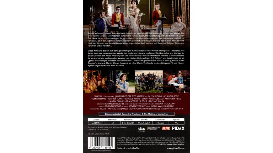 Jahrmarkt der Eitelkeiten / Bildgewaltige siebenteilige Neuverfilmung des Romanklassikers mit Starbesetzung  [2 DVDs]