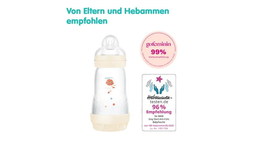 MAM Easy Start Anti-Colic, 260 ml, Clownfisch