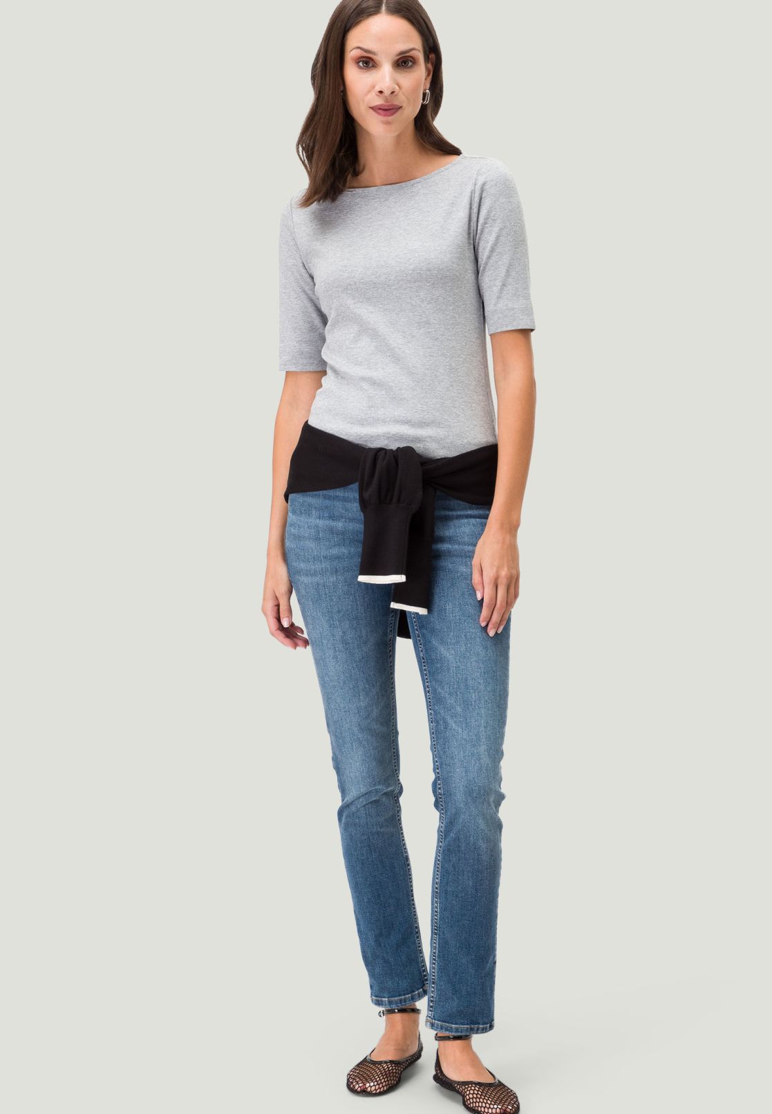 Baumwollshirt mit Rundhalsausschnitt