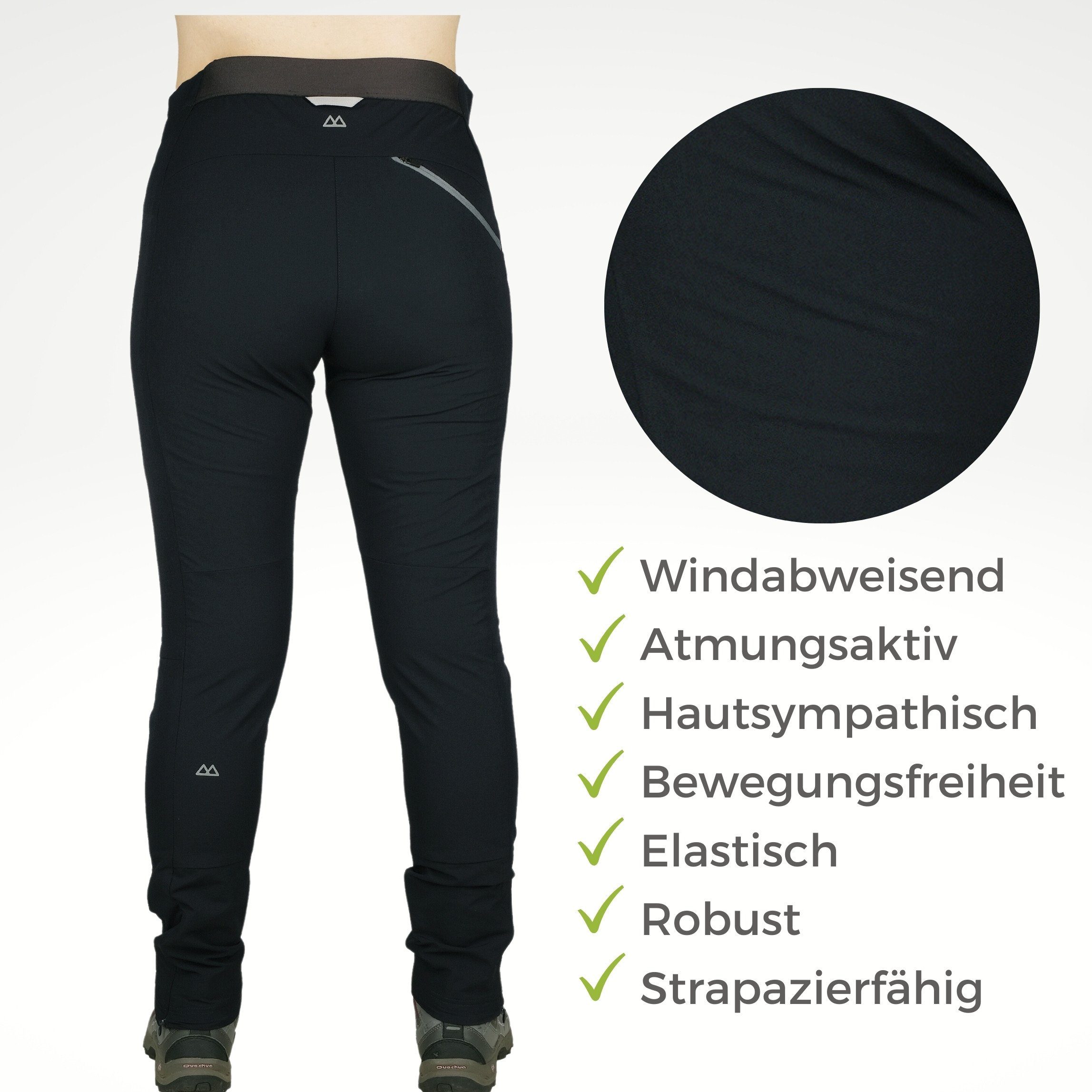 Kaymountain Trekkinghose Damen Wander Outdoor Winter Hose Ischgl Hybrid Merino Peacoat 44