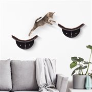 PawHut Katzenliege Katzen Wandliege Katzenbett Katzenregal Wandmontage Plüschauflage MDF Braun 41 x 28 x 21 cm