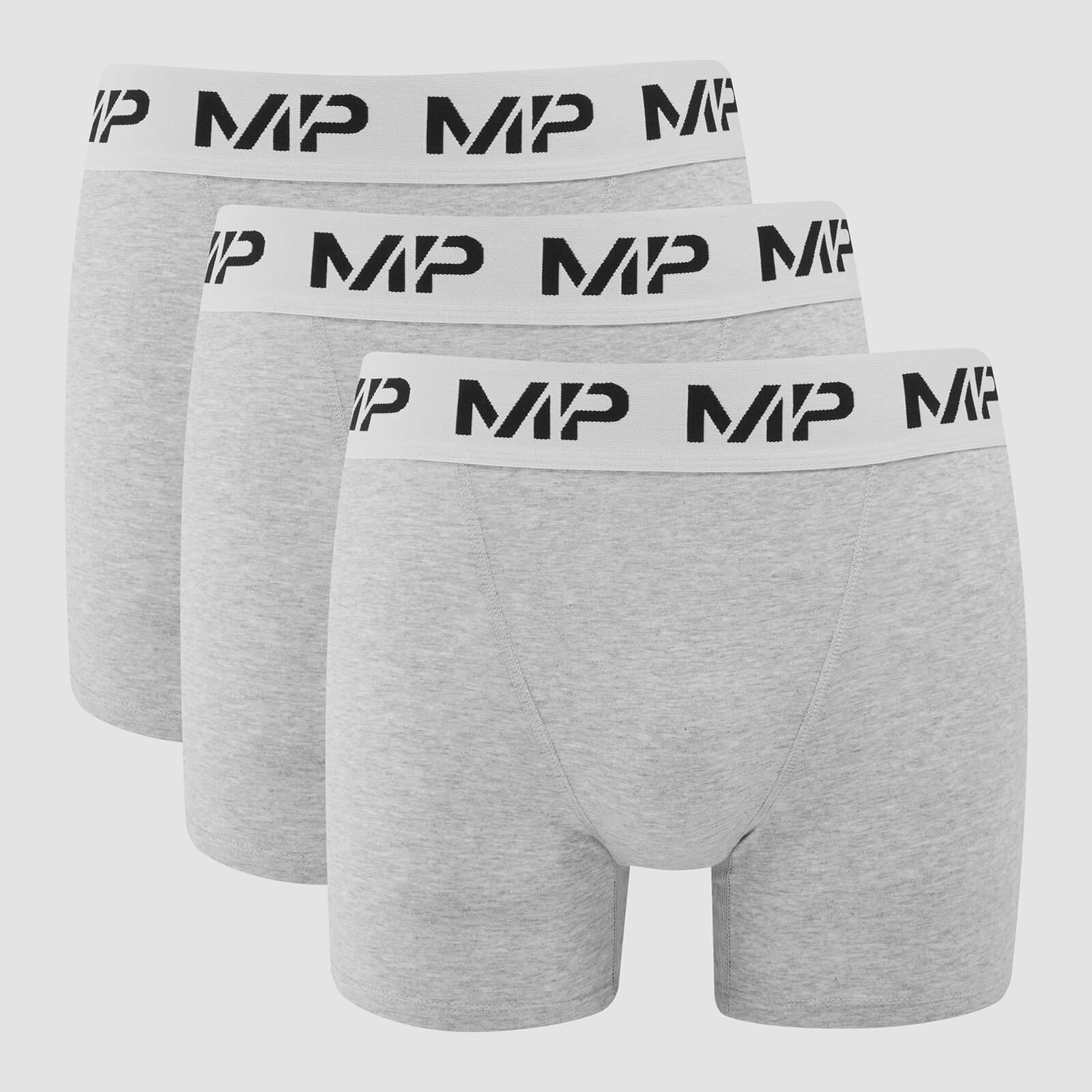 Boxers MP pour hommes  – Gris chiné/Blanc