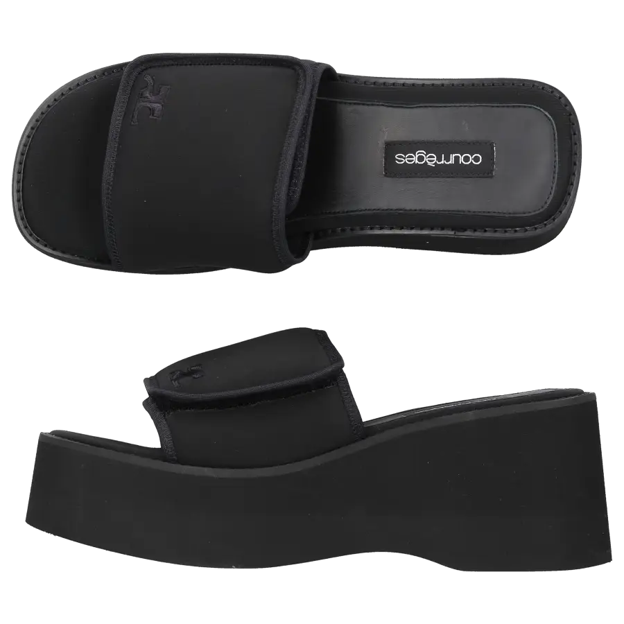 COURRÈGES - Plateausandalen SCUBA WAVE Textil - schwarz