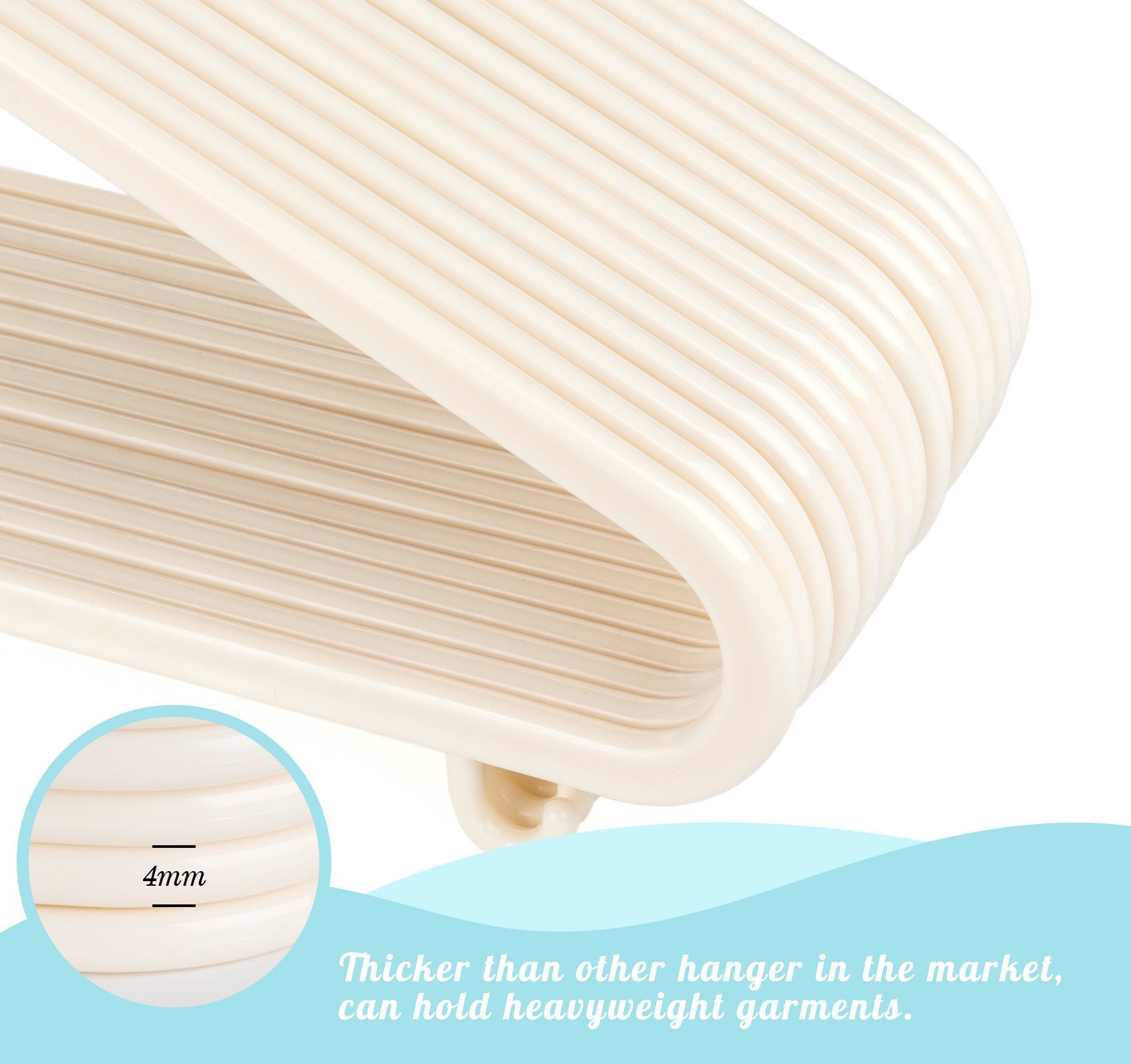 Homewit Kleiderbügel Babykleiderbügel 4mm Raumsparende Kinderkleiderbügel für Kleinkinder, (40-tlg), 28,5cm Breit, 4mm Dick, Beige
