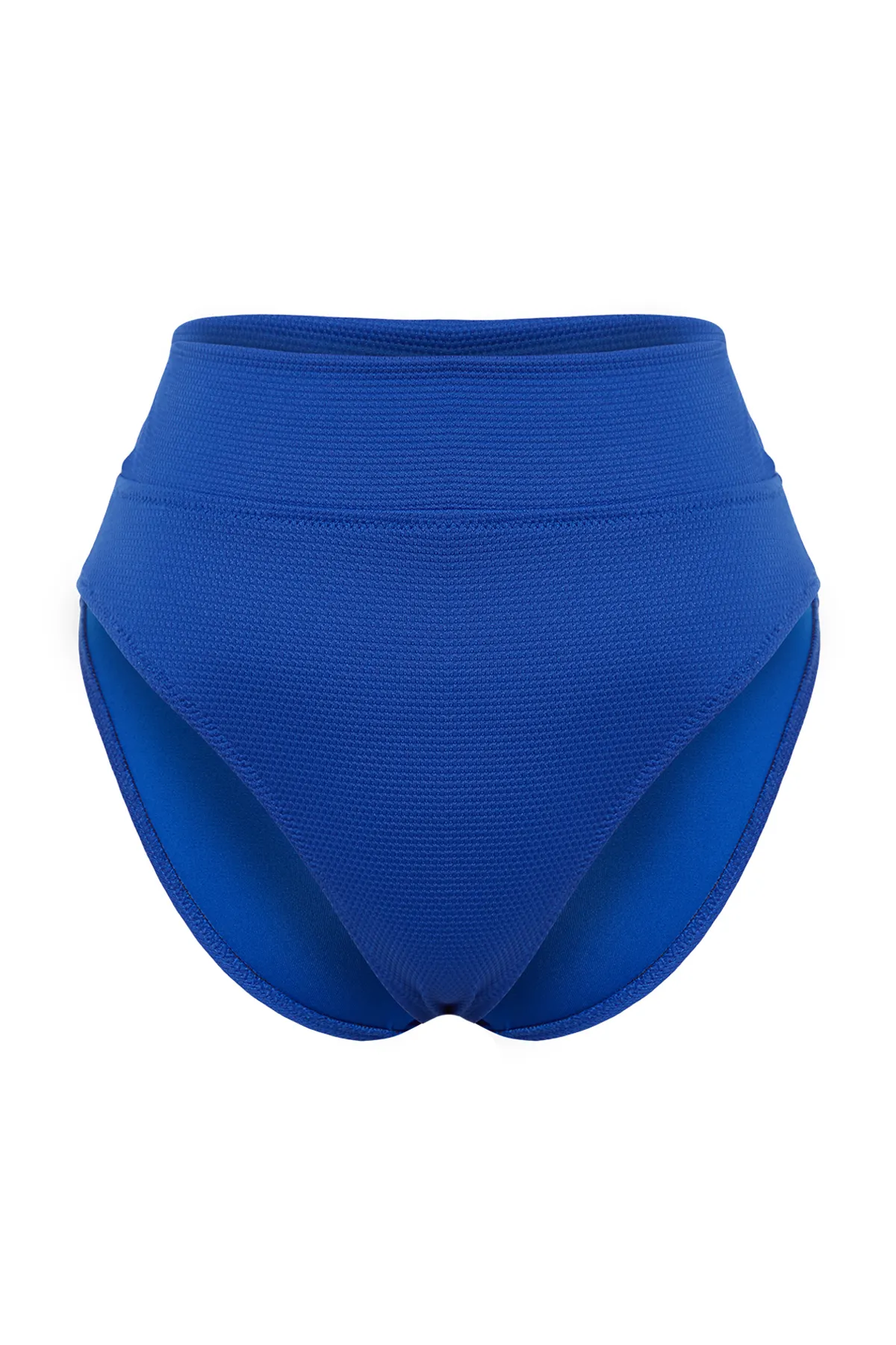 Trendyol Collection  Saks strukturierte Hipster-Bikinihose mit hoher Taille und hohem Beinausschnitt TBESS24BA00138
