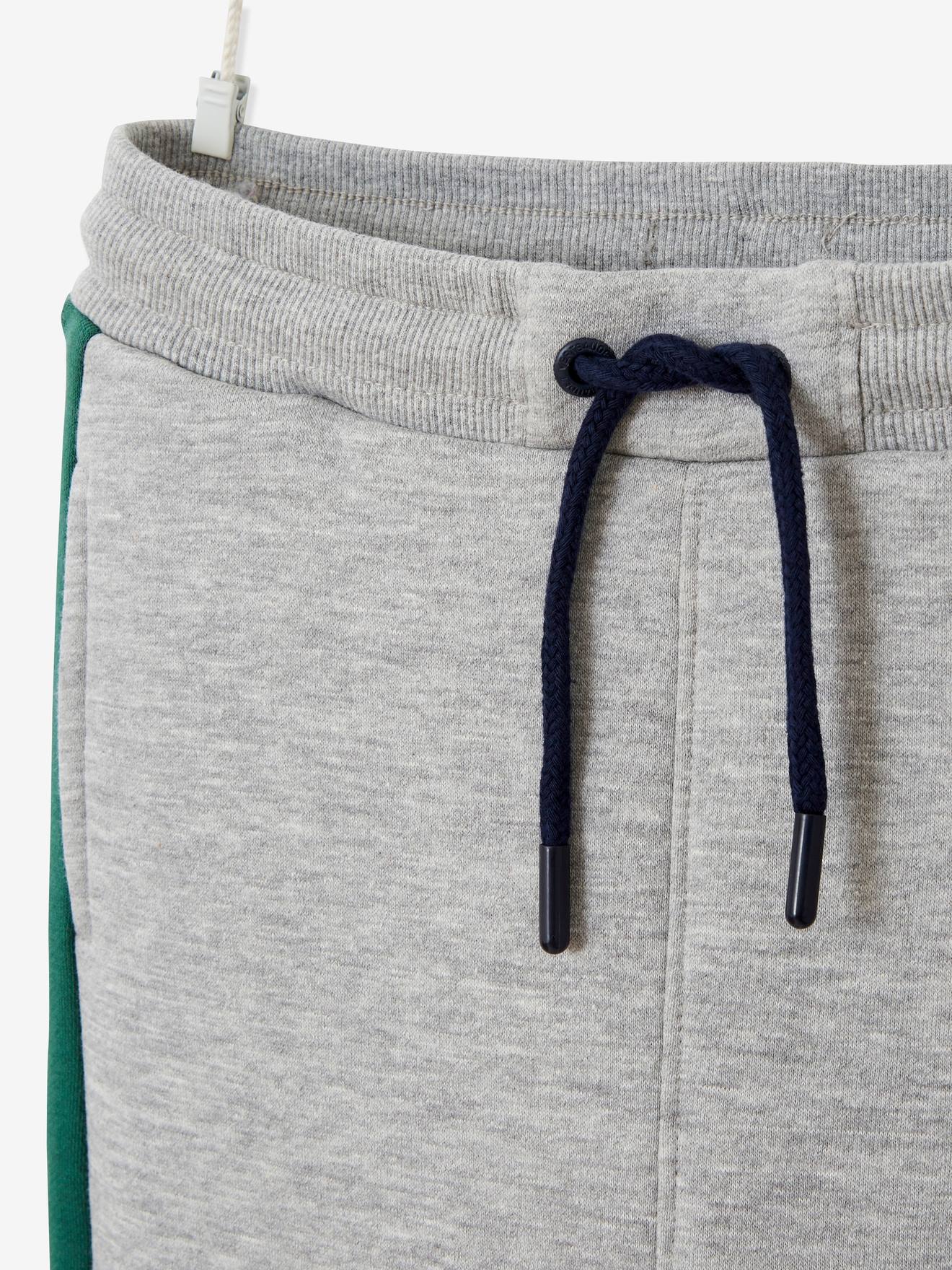 Pantalon jogging bandes côtés garçon. vert sapin