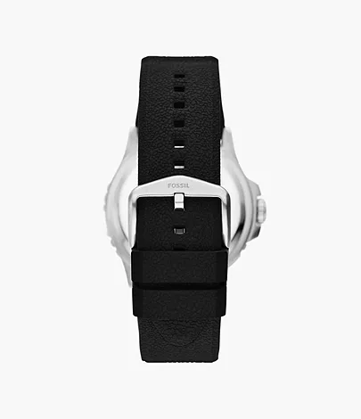 Fossil Uhr Fossil Blue GMT Silikon schwarz