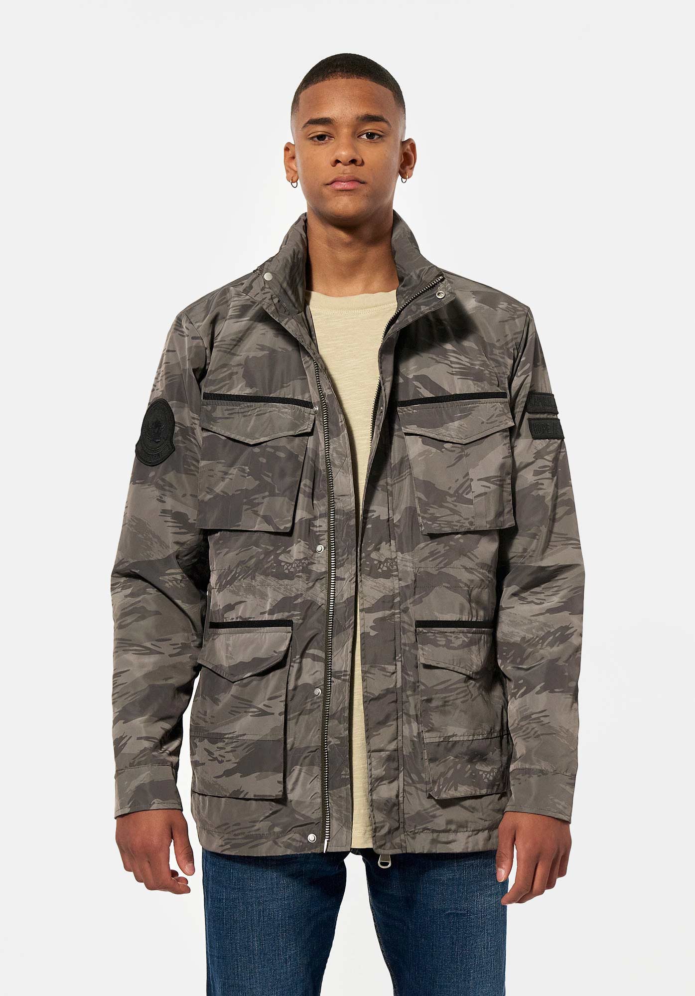 VITOR  Veste camouflage kaki Homme en 100% polyester recylé