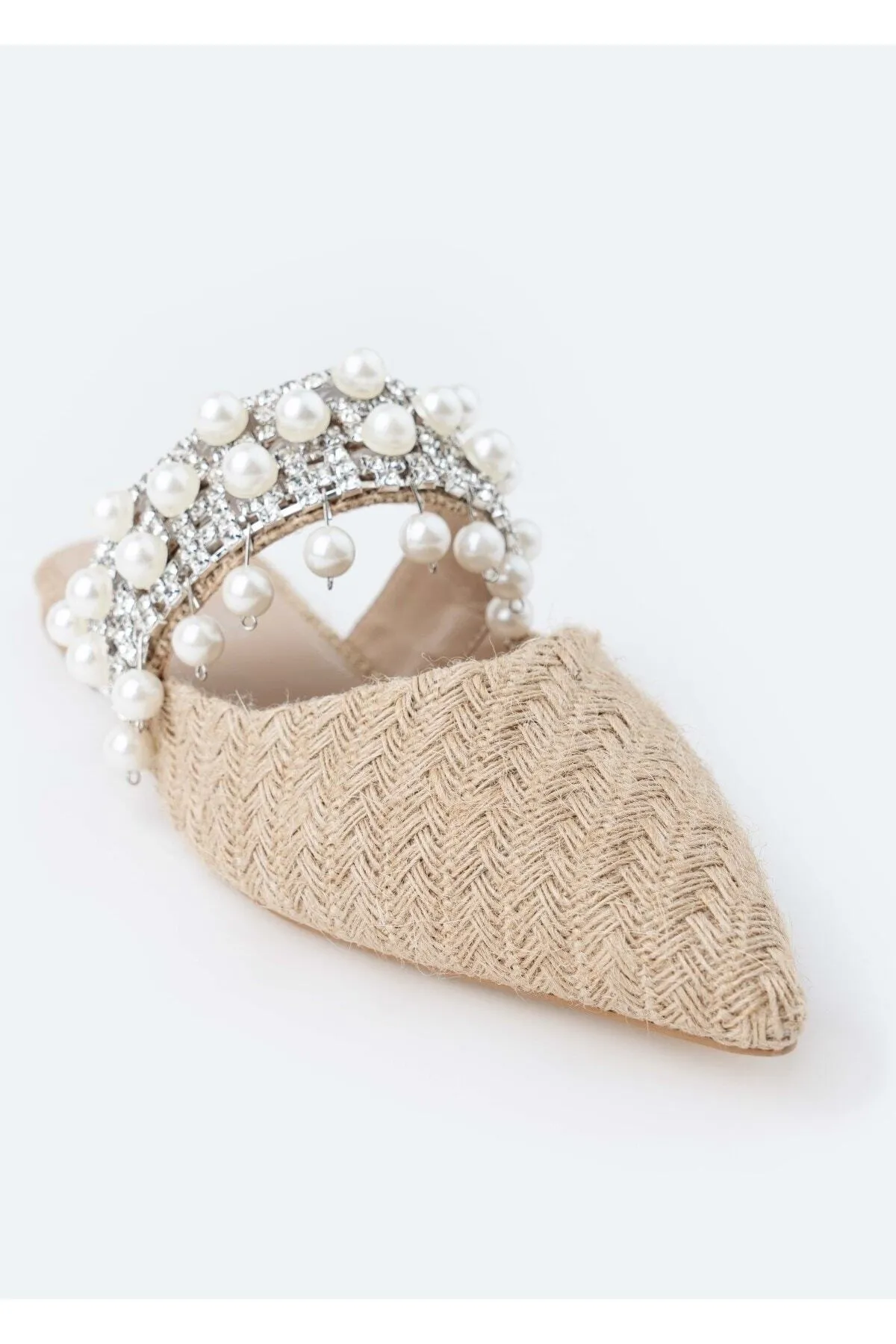 NİŞANTAŞI SHOES  Fomax Straw Pearl Damen-Hausschuhe