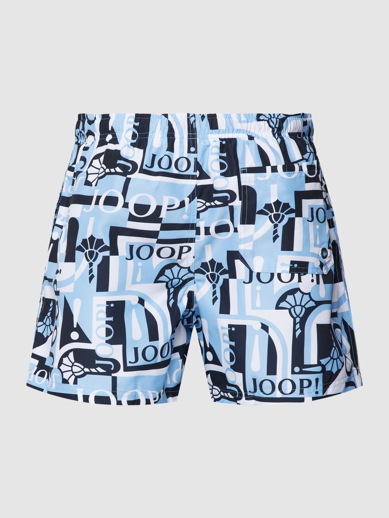 Badehose mit Allover-Print in dunkelblau