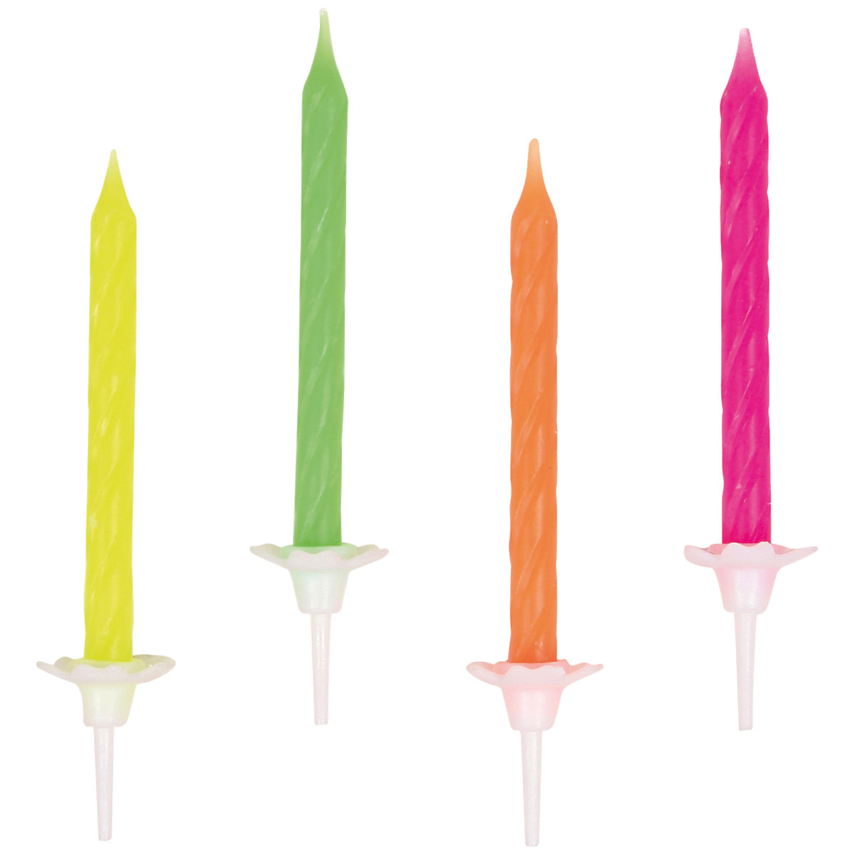 Geburtstagskerzen neon, 10 Stück
